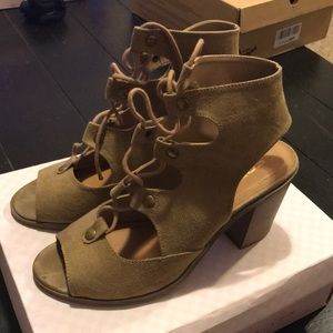 Soda Lace up cut out booties